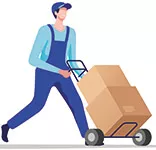 Man moving a trolley cart